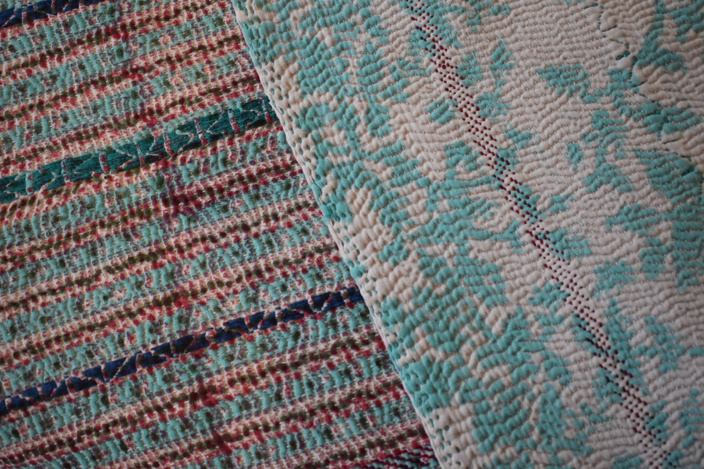 Kantha Aqua Stripe - 140x200cm