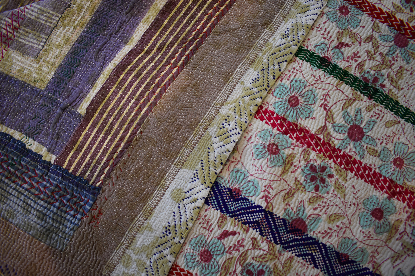 Kantha Flower Multi-colour - 170x220cm