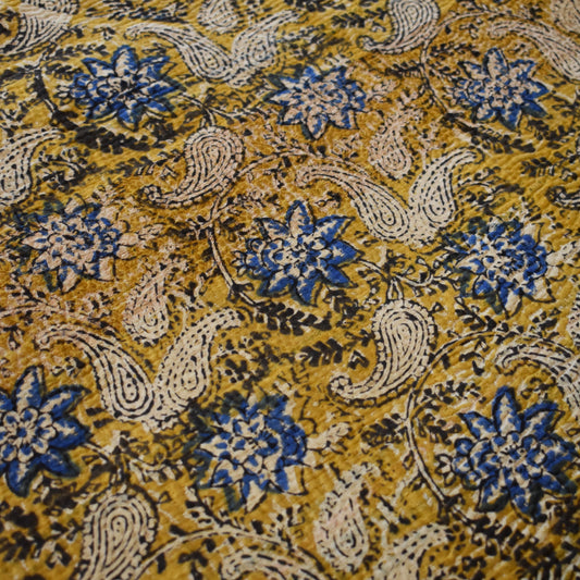 Kantha Mustard Lotus - 140x220cm