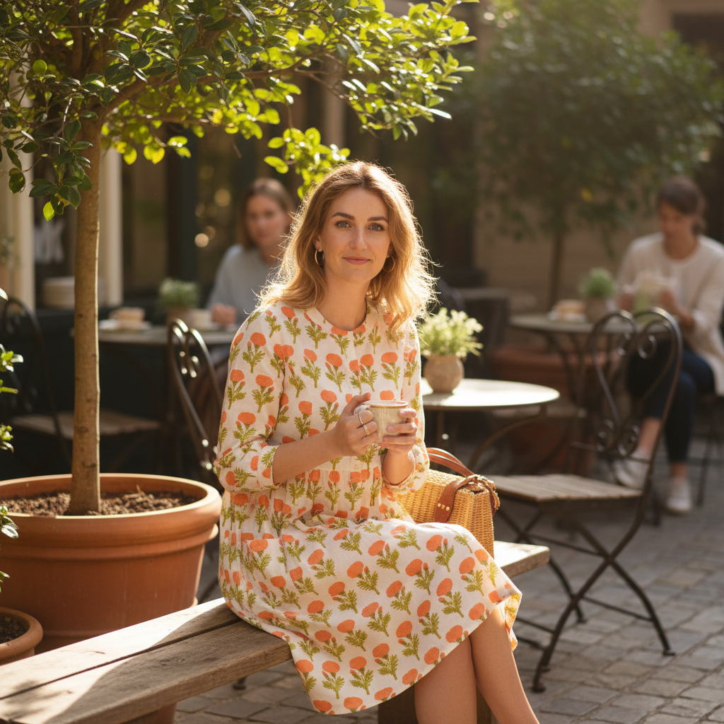 Waisted Pocket Dress -Marigold