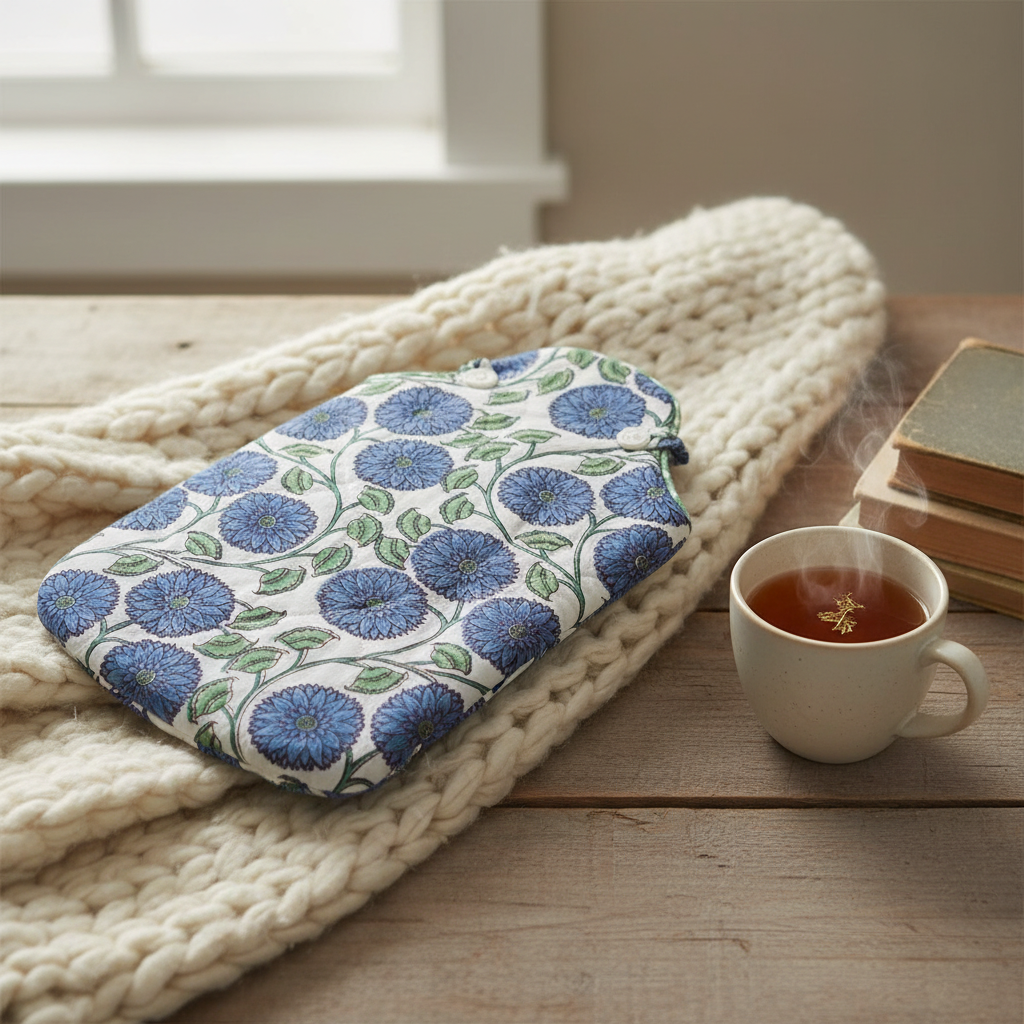 Hot Water Bottle Cover - Lotus Sunflower