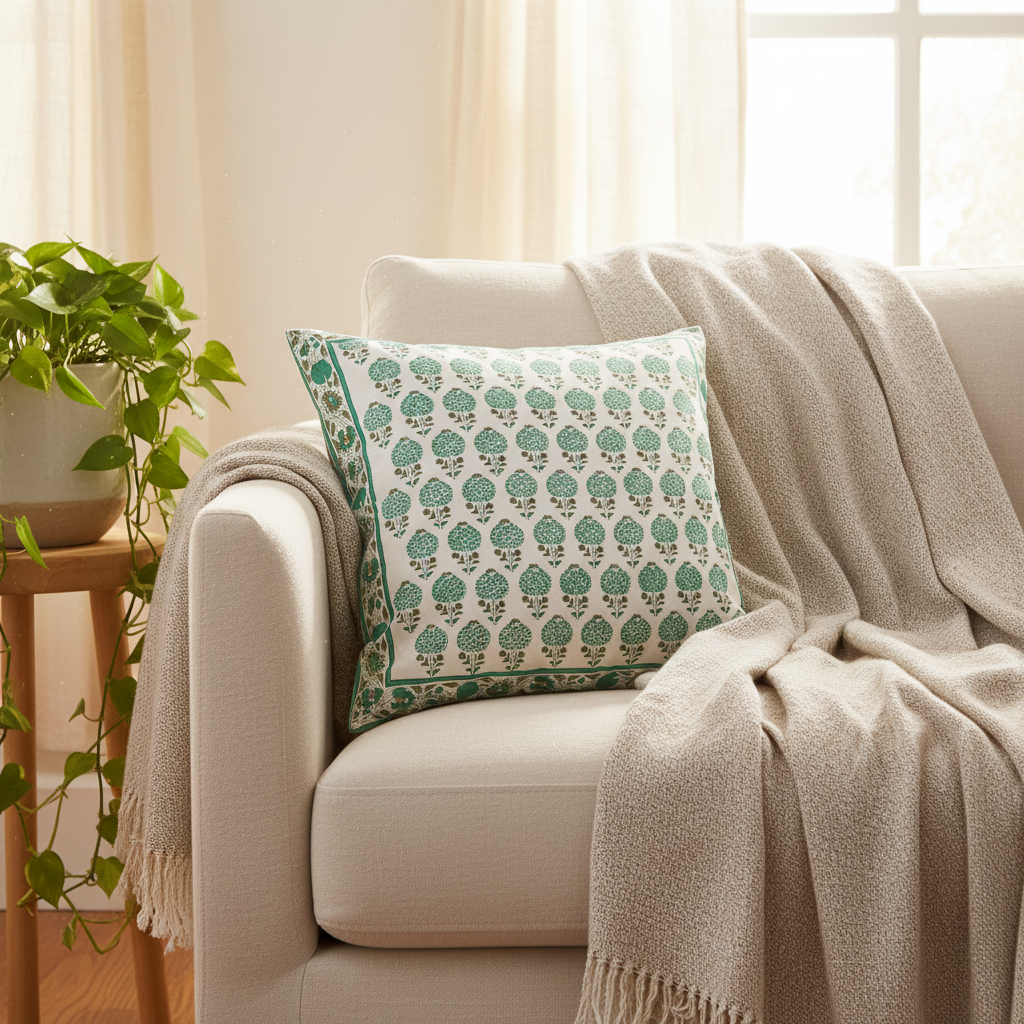 Moghul Rose Border Cushion Cover 55 x 55cm