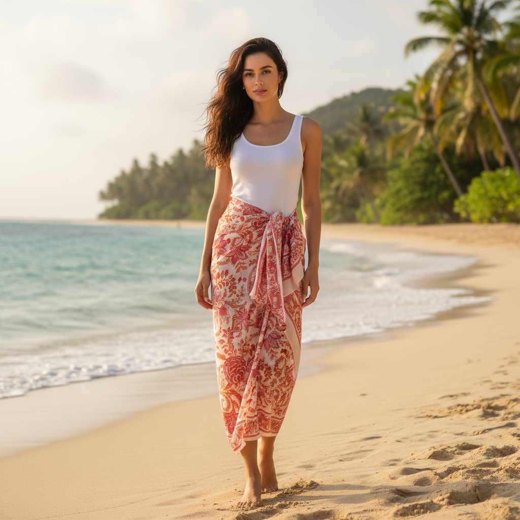 New Rose Sarong 45x72"