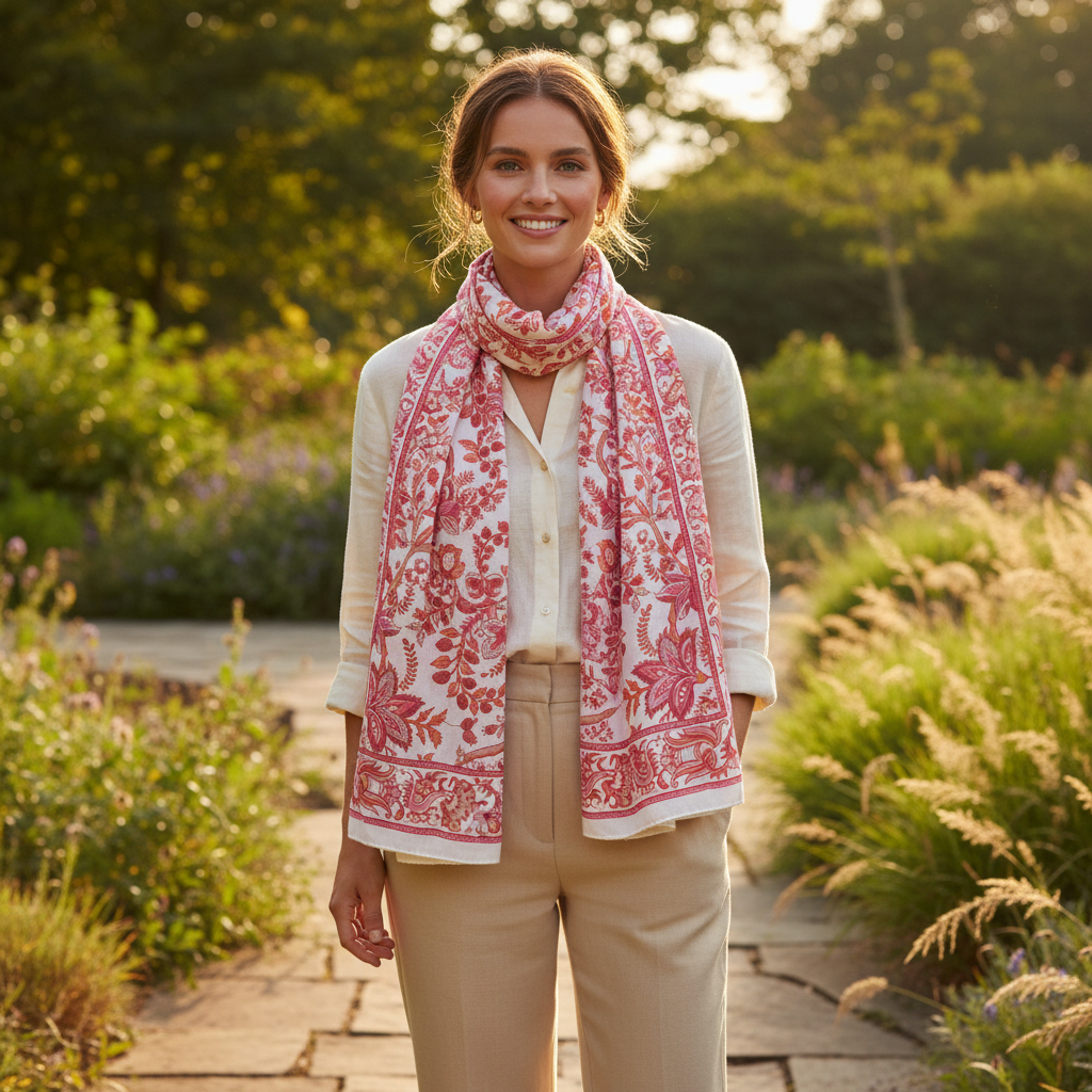 New Rose Scarf 20x60"