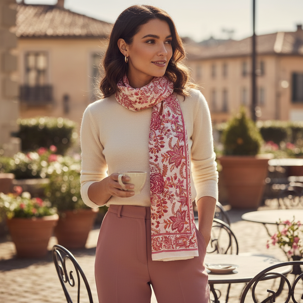 New Rose Scarf 20x60"