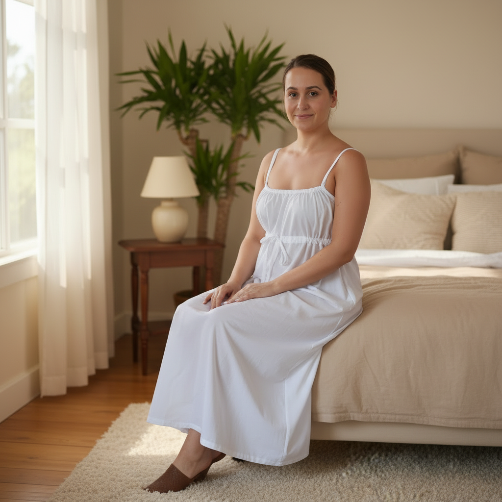 Night Dress Long - White