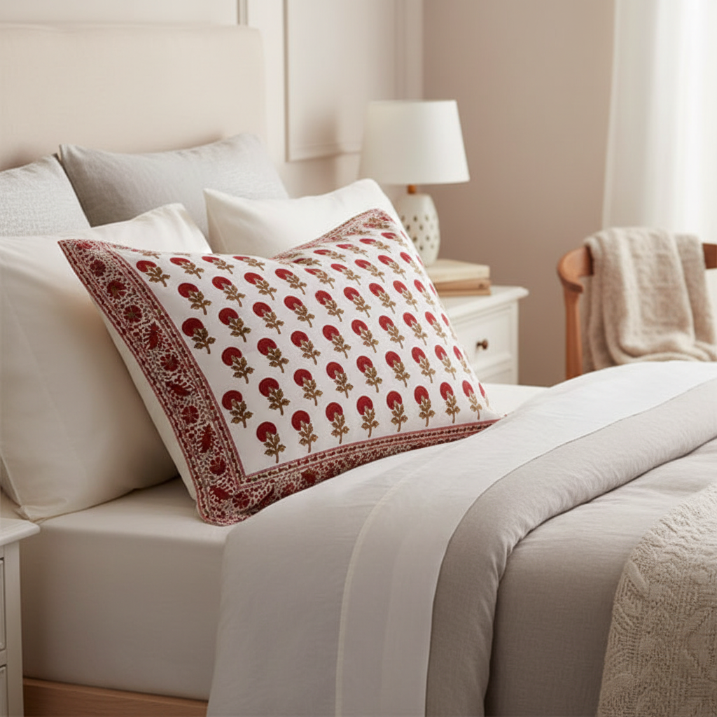 Pillow Case - Block Printed - Indian Summer