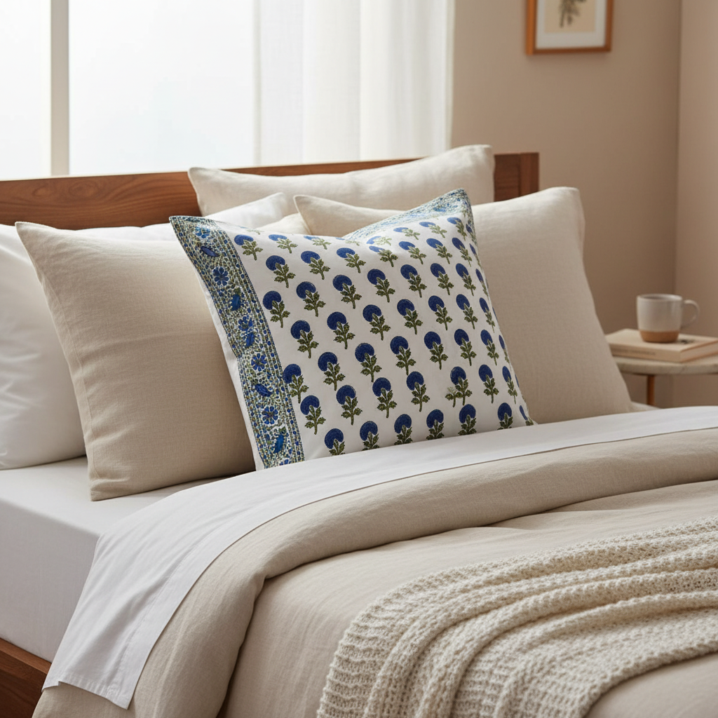 Pillow Case - Block Printed - Indian Summer