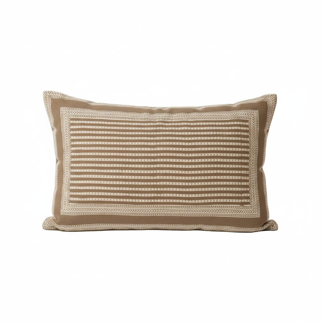 Pillow Case - Block Printed - Stripe Stripe