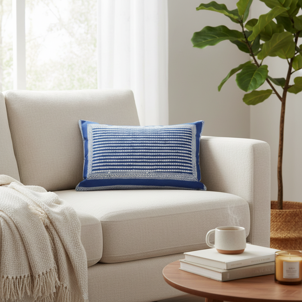 Pillow Case - Block Printed - Stripe Stripe