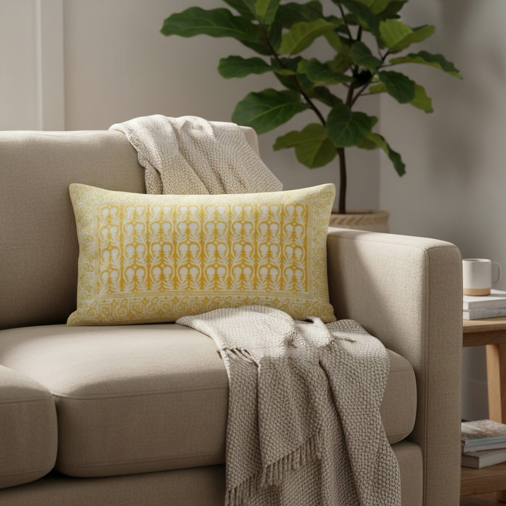 Pillow Case - Block Printed - Sally