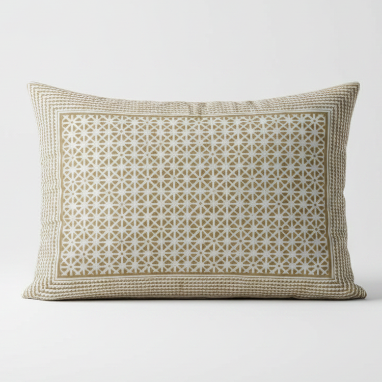 Pillow Case - Block Printed - Sunflower
