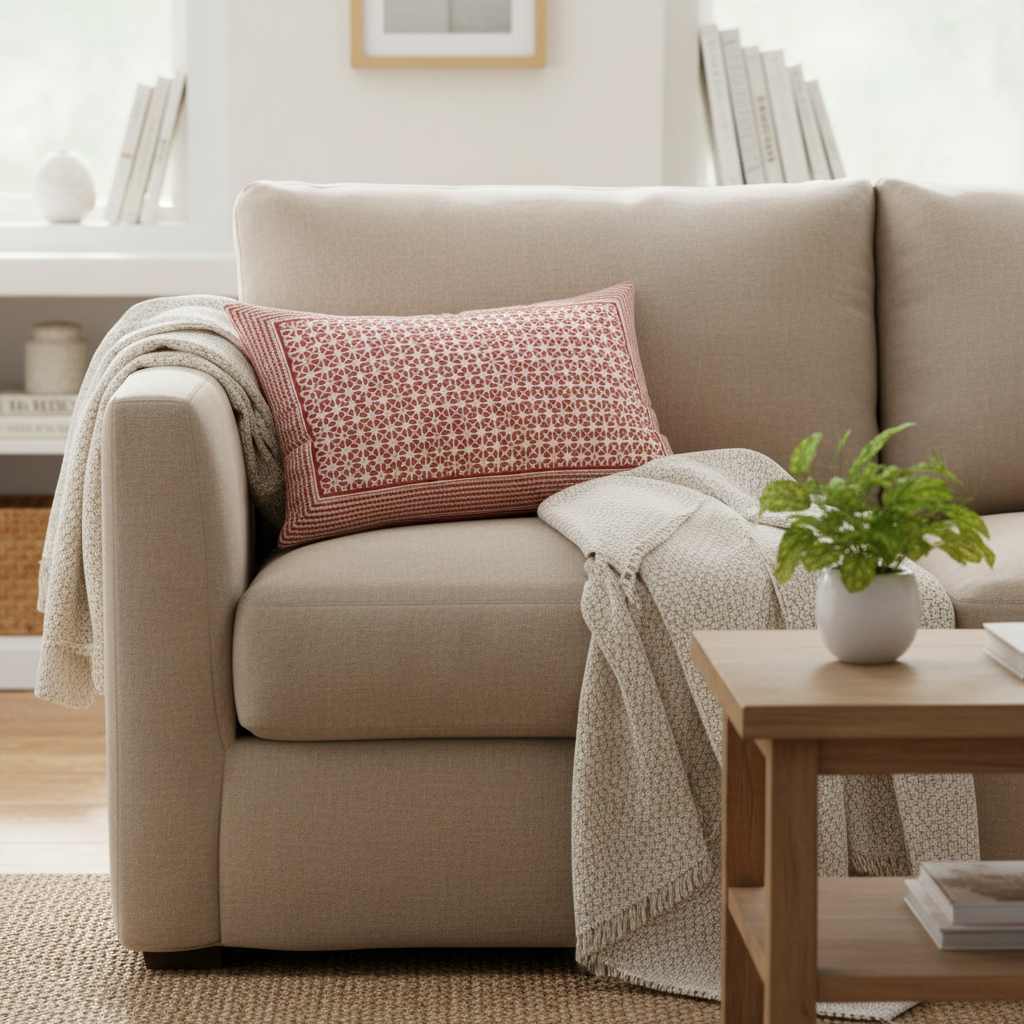 Pillow Case - Block Printed - Sunflower
