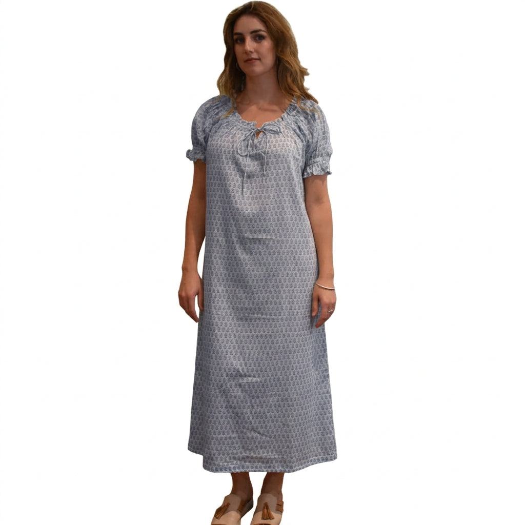 Puff Sleeve Night Dress Long