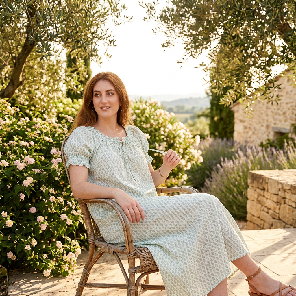 Puff Sleeve Night Dress Long