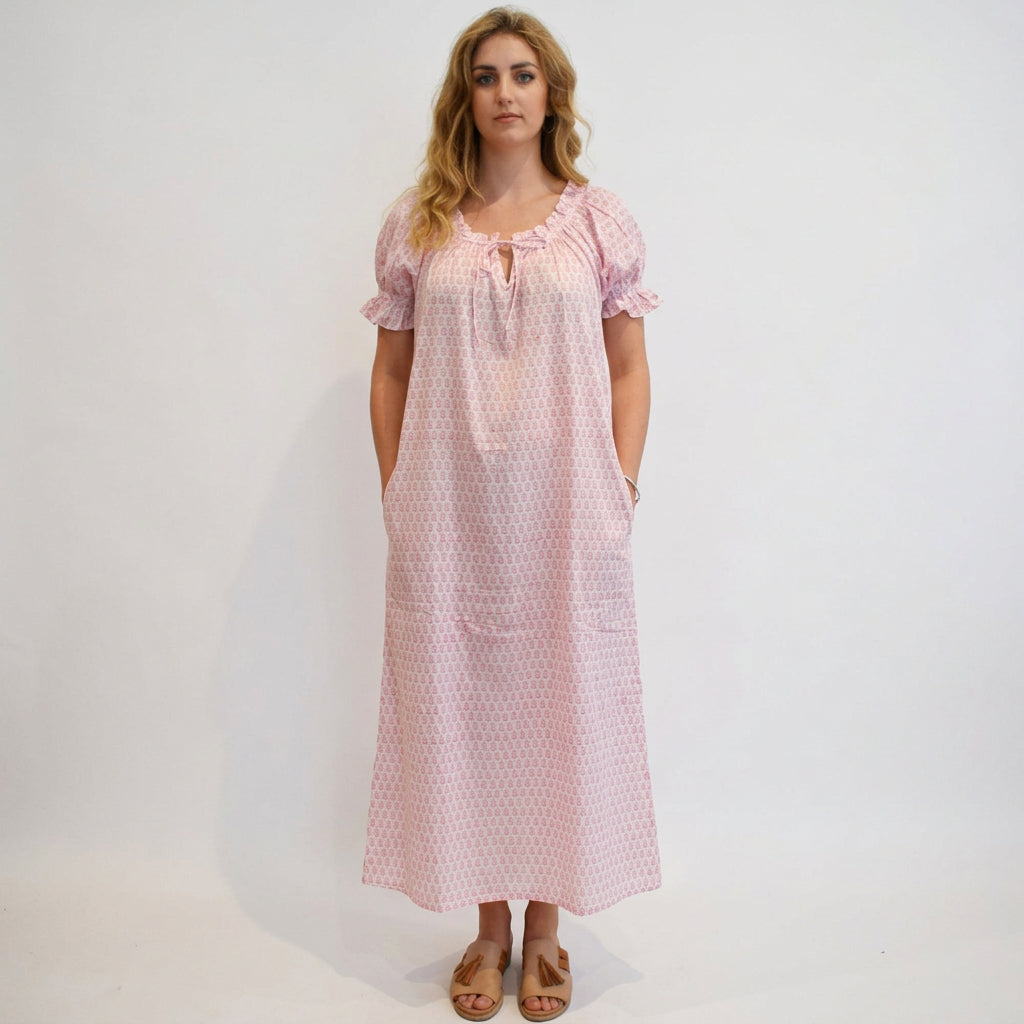 Puff Sleeve Night Dress Long