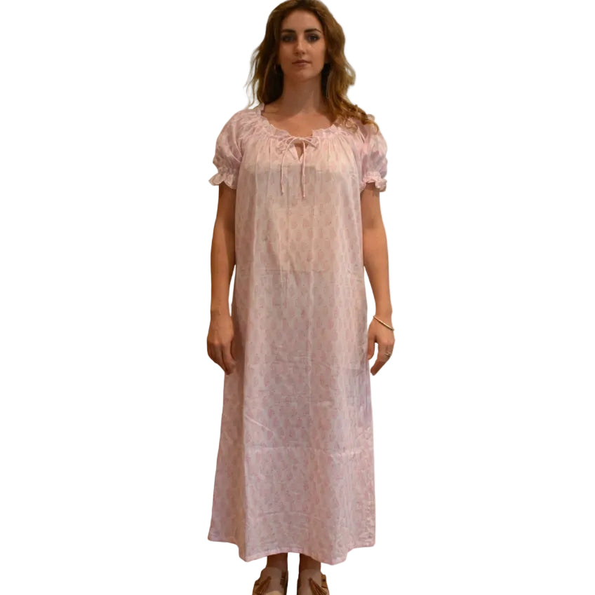 Puff Sleeve Night Dress Long