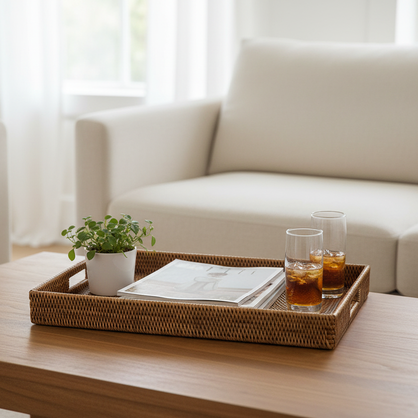Rattan Tray Langko SM Natural L:46cm CHA125