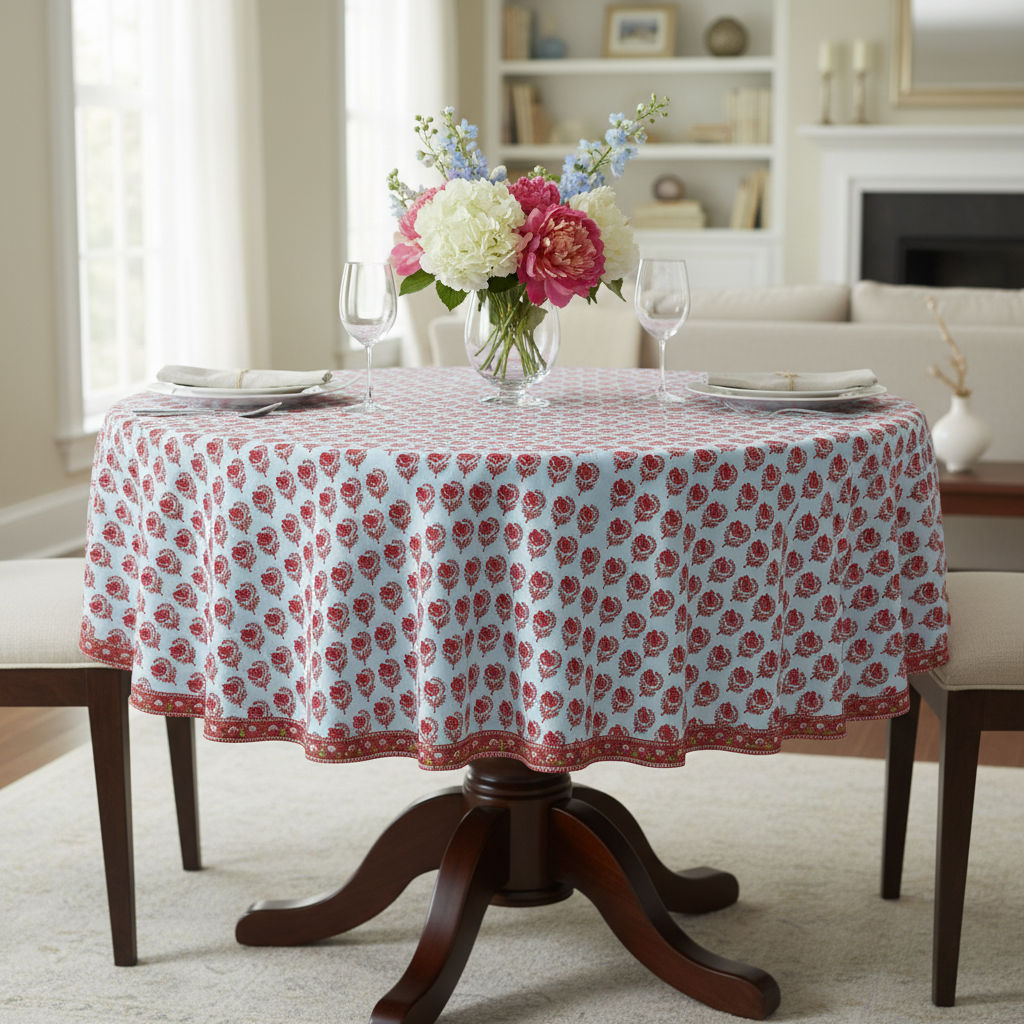 Tablecloth - Round - Stripe Buta