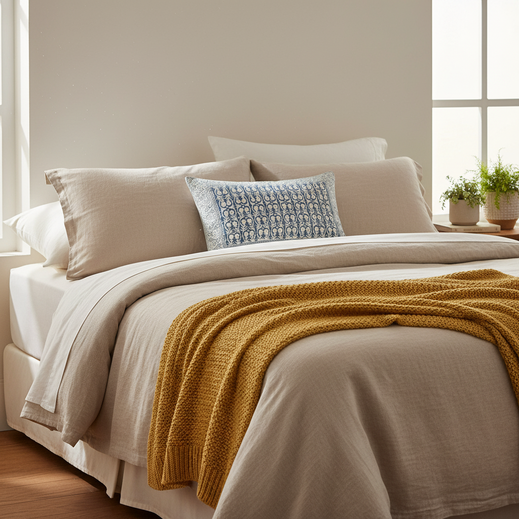 Pillow Case - Block Printed - Sally
