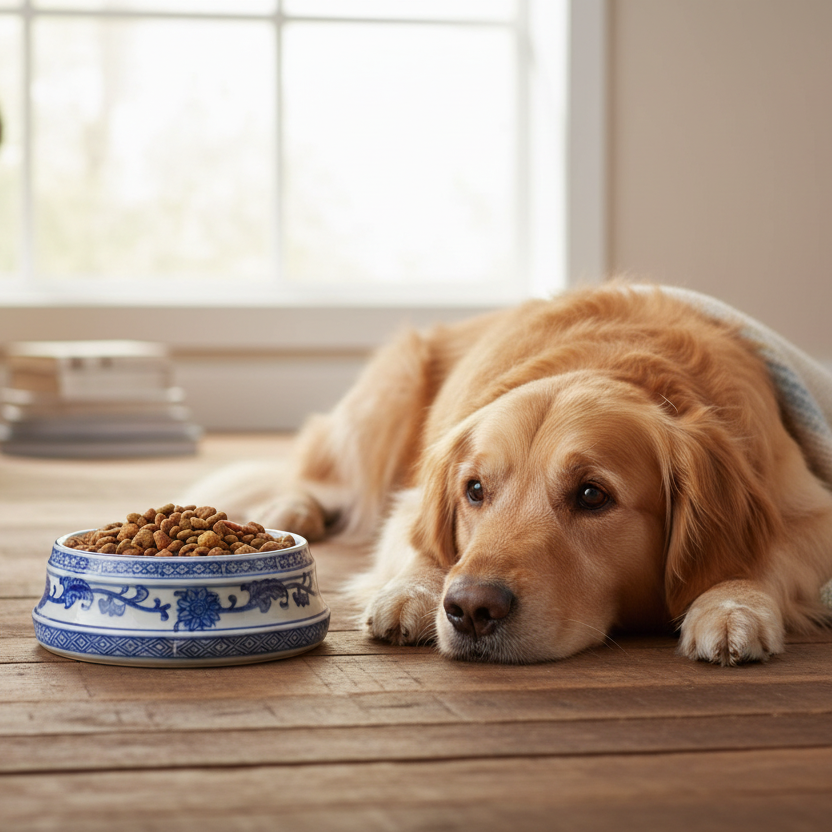 Blue and White Floral Dog Bowl Small
