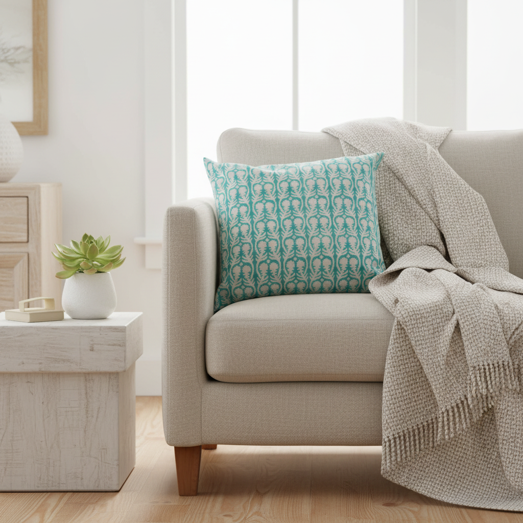 Sally Cushion Cover Aqua 50x50cm