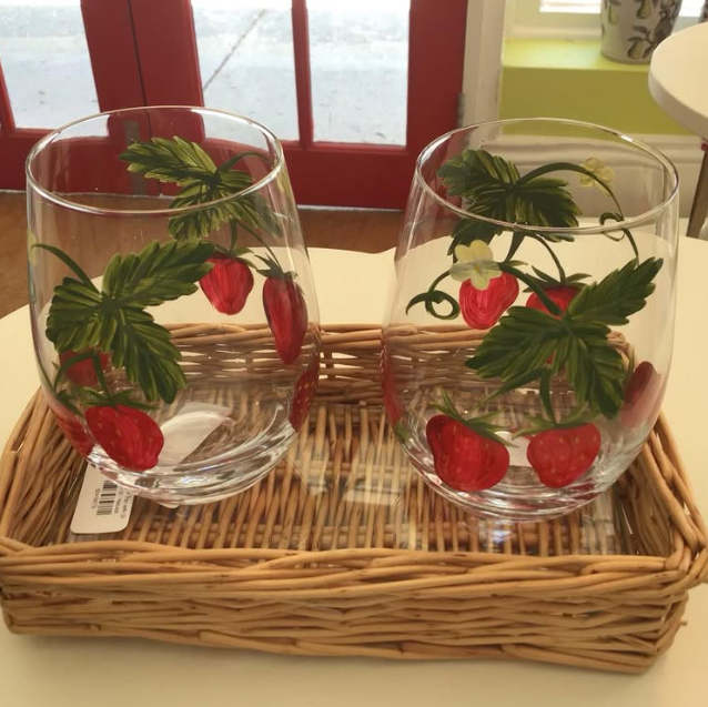 Strawberry Water Glass