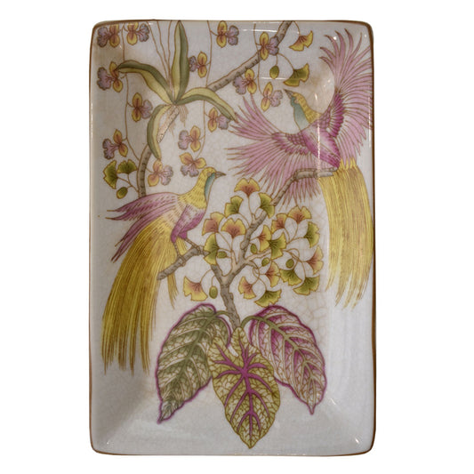Small Rect. Oiseau de Paradis Plate PT319