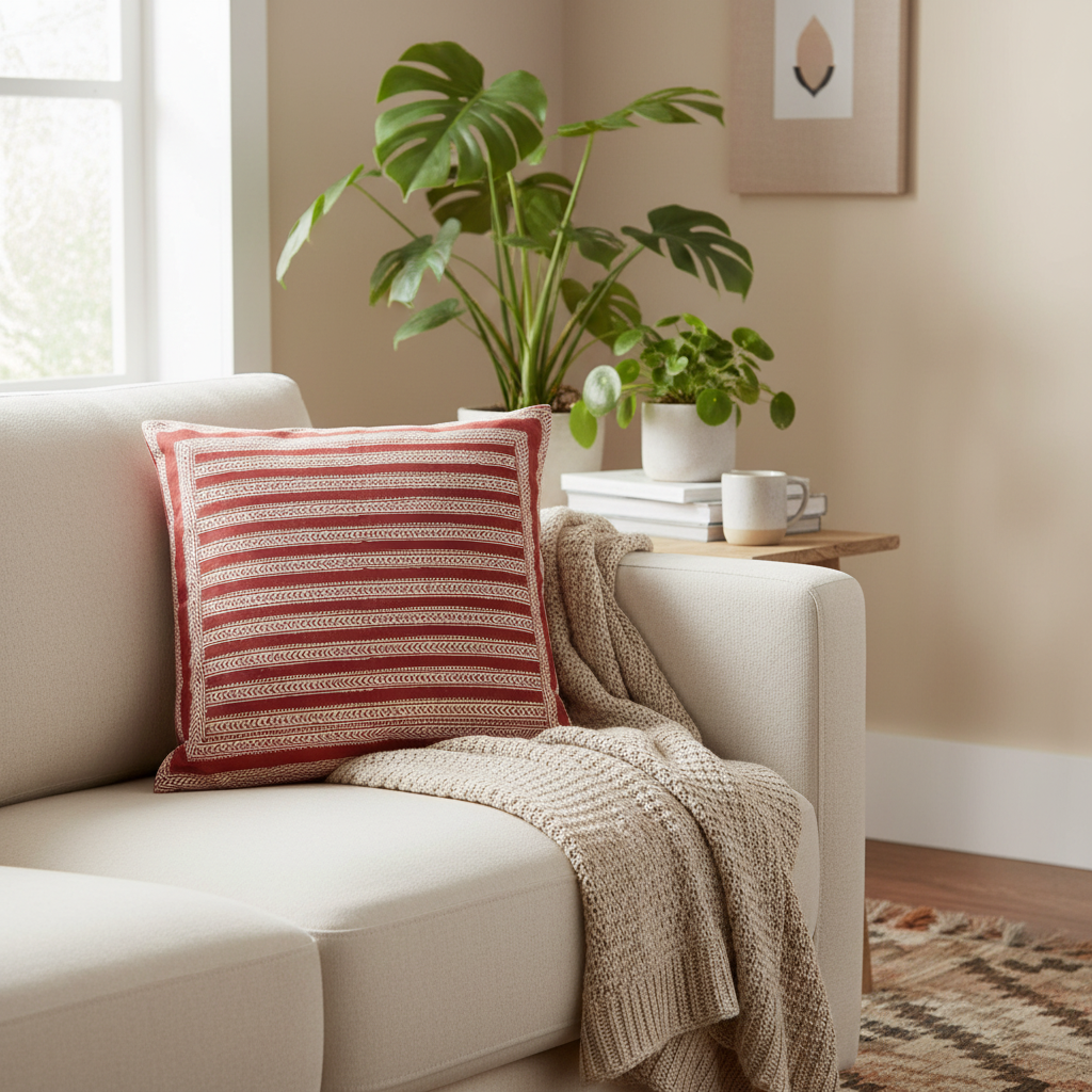 Stripe Stripe Border Cushion Cover 55 x 55cm