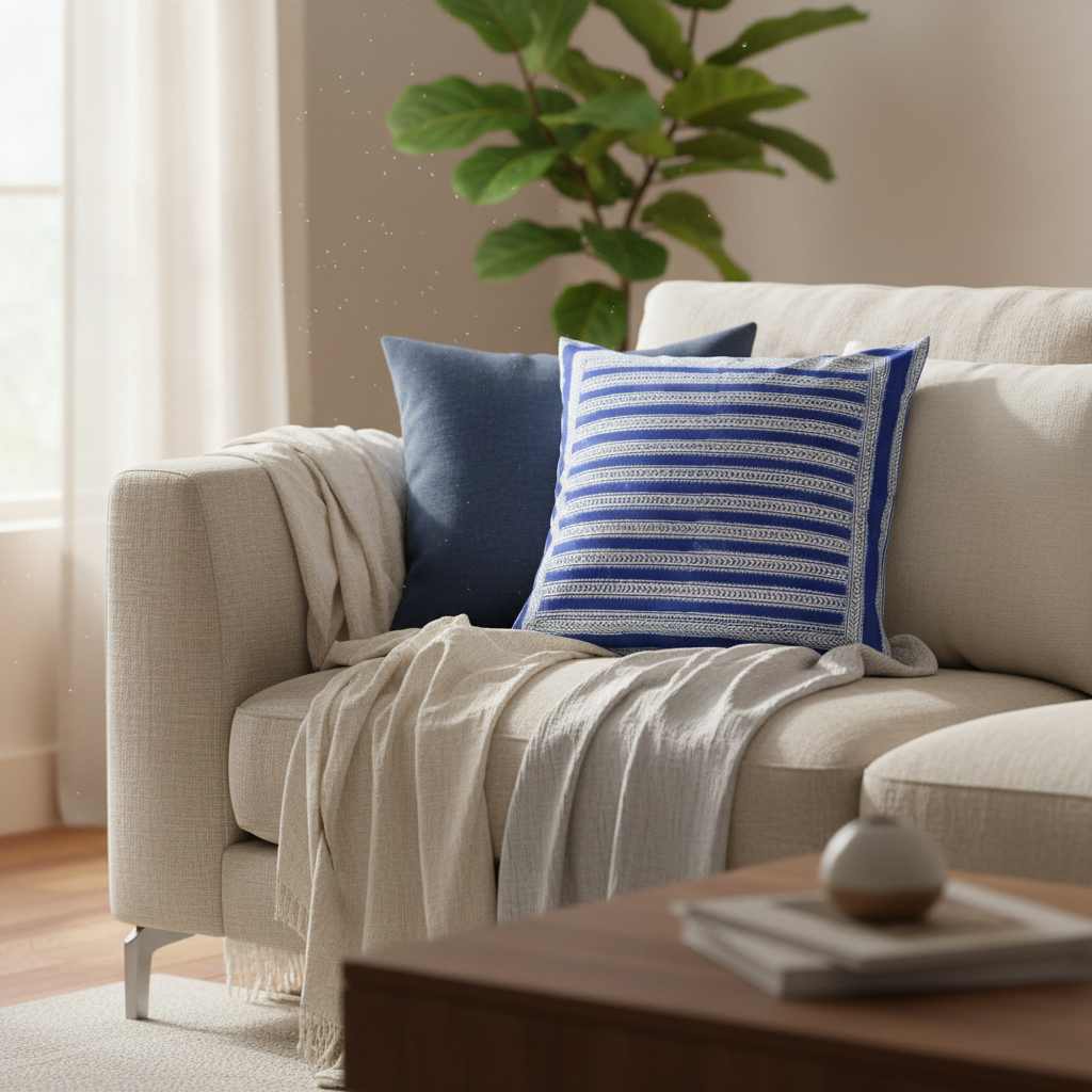 Stripe Stripe Border Cushion Cover 55 x 55cm