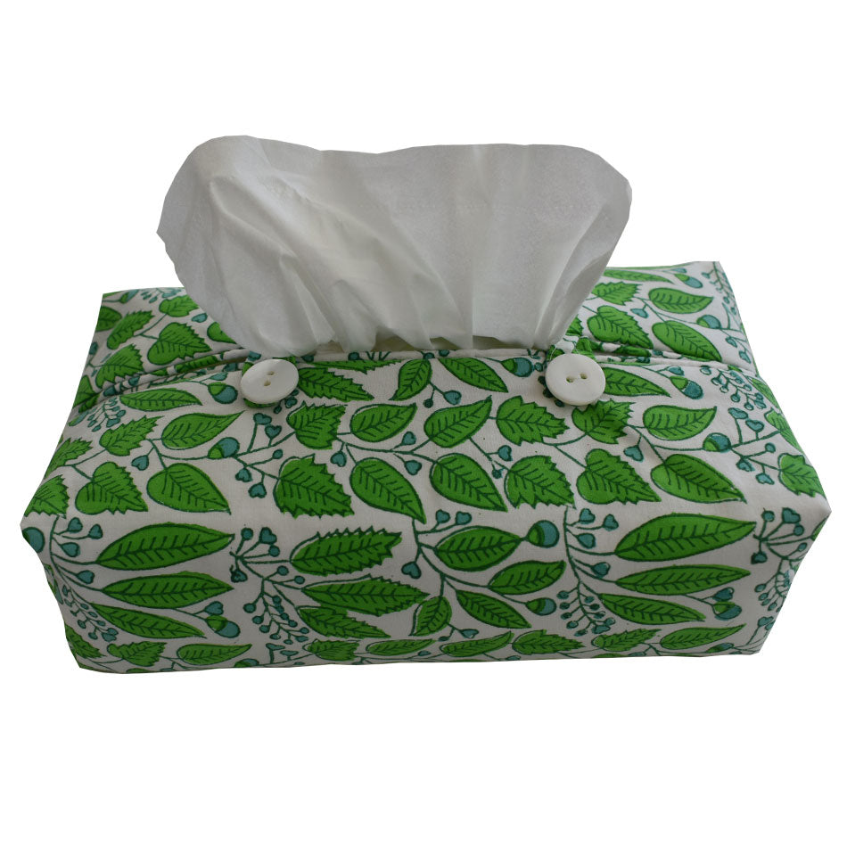 Fabric Tissue Box Cover - Vine Buta