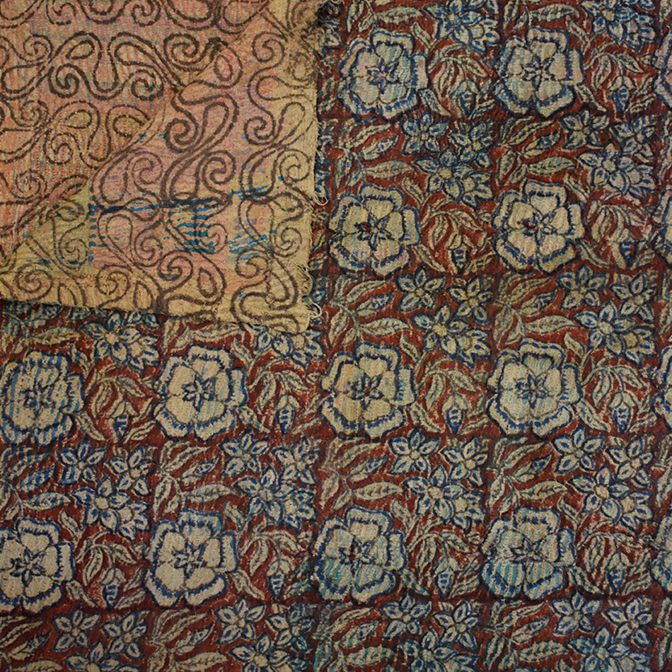 Vintage Kantha Kalamkari 222x142cm