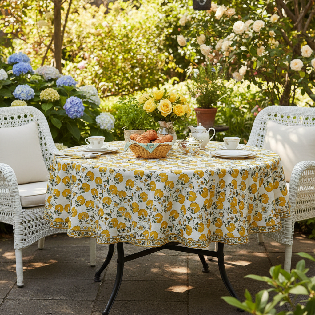 Tablecloth - Round - Butterfly Jal