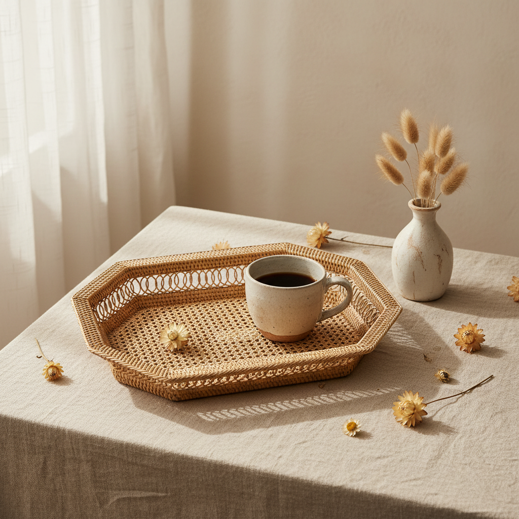 Large Rectangle Spiral Weave Tray - 3-4L