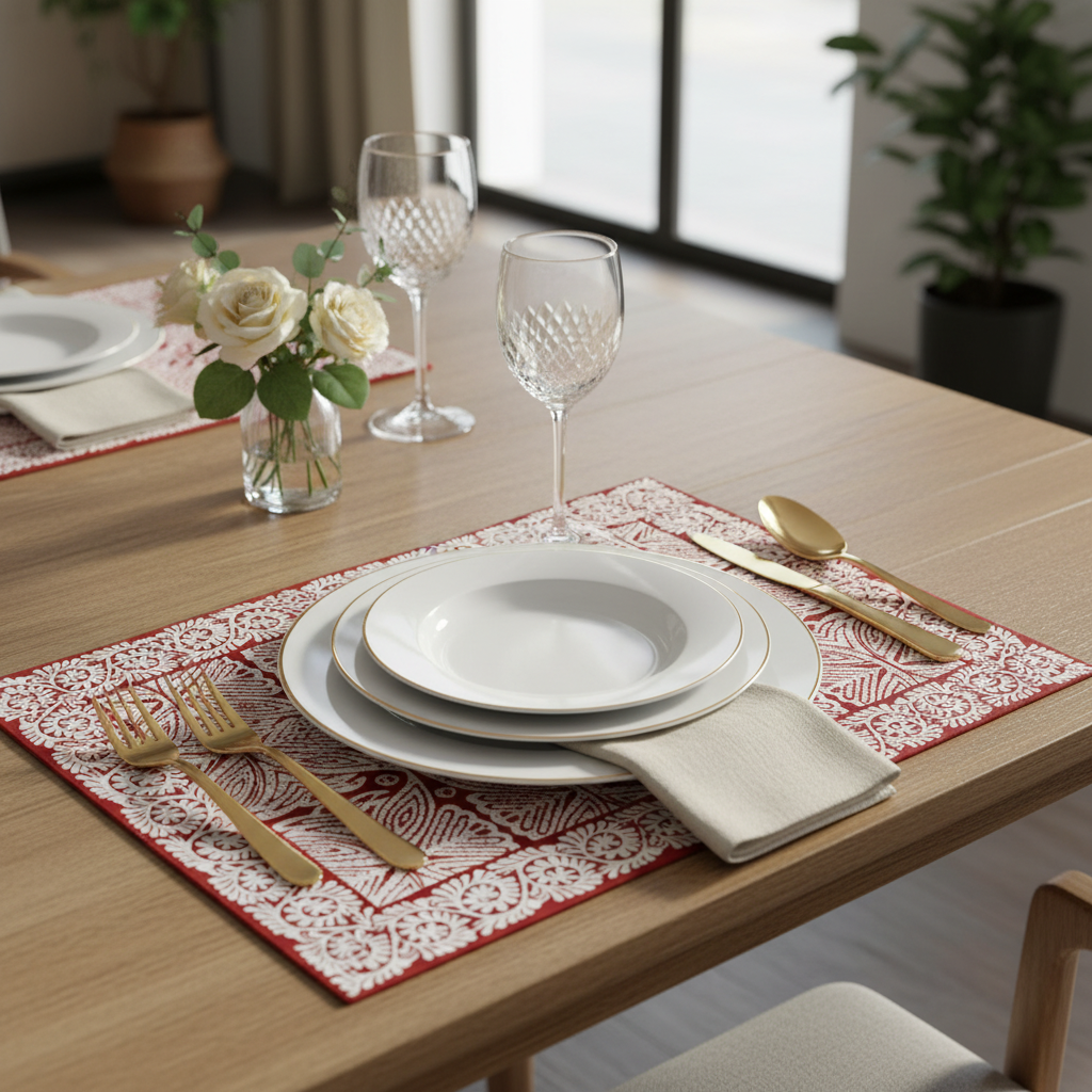 Square Flower Table Mats x 2