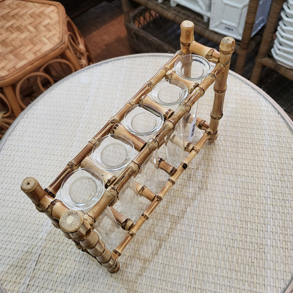 5-Tube Bamboo Vase Natural