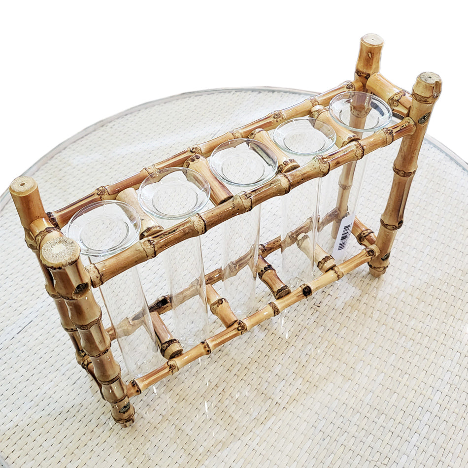 5-Tube Bamboo Vase Natural