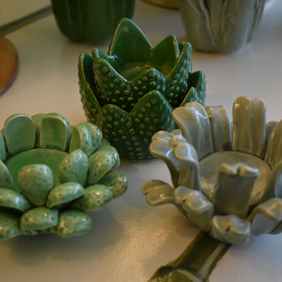Candle Holders Succulent Votives at Pigott's Store