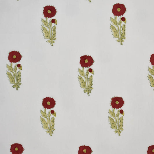 Sunflower Buta Hand Block Printed Cotton Fabric at Pigott's Store