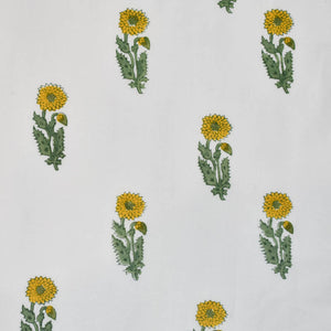Sunflower Buta Hand Block Printed Cotton Fabric at Pigott's Store