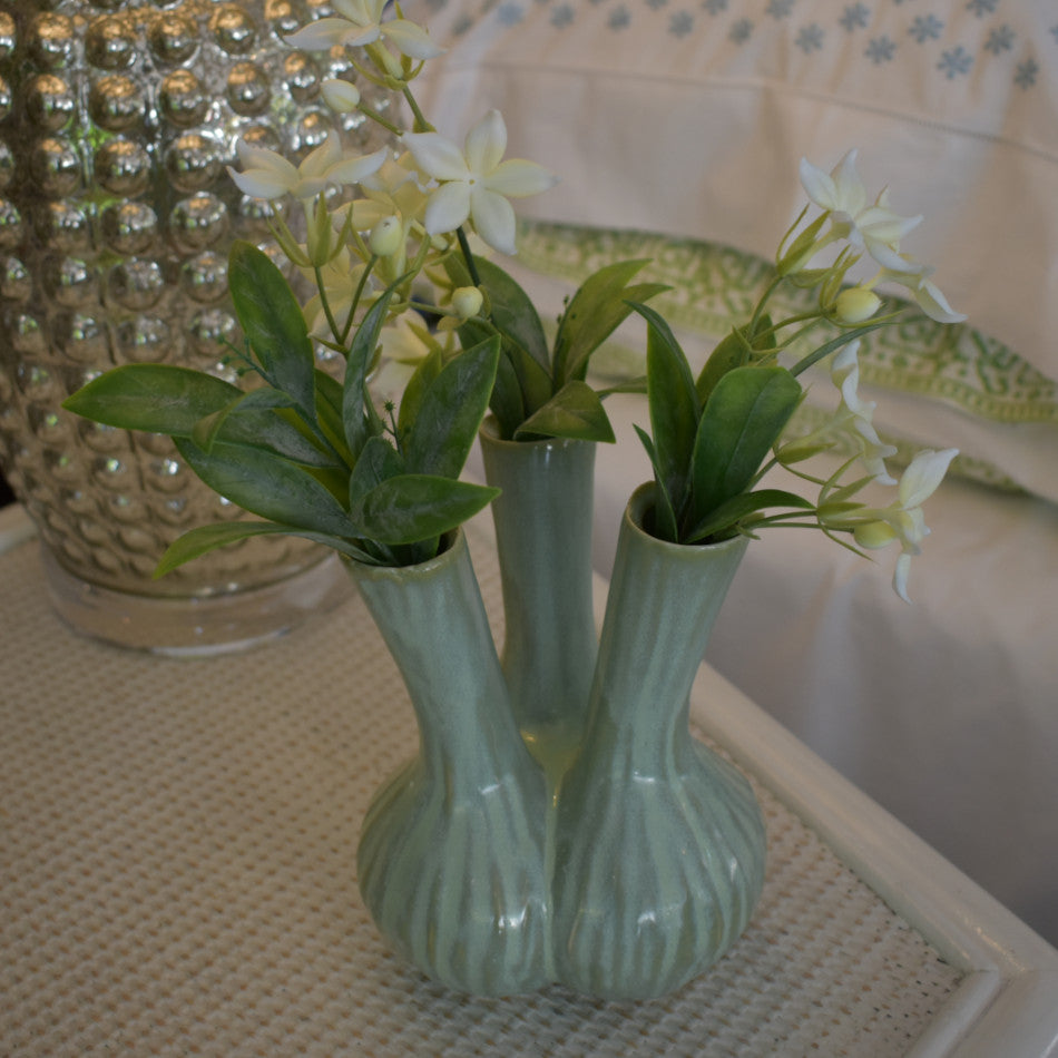 Celedon 3 Stem Ceramic Vase Large at Pigott's Store
