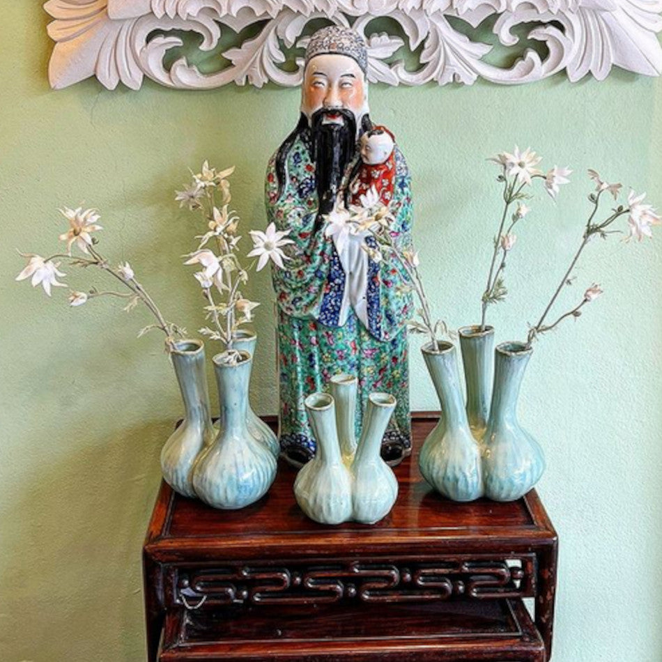 Celedon 3 Stem Ceramic Vase Large at Pigott's Store