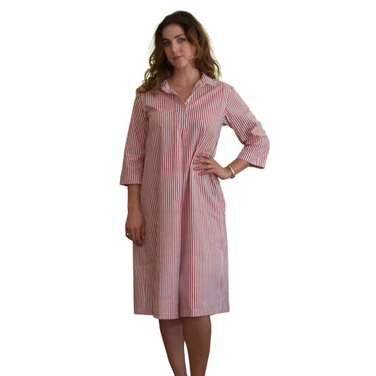 Collared Dress Stripe Long at Pigott's Store