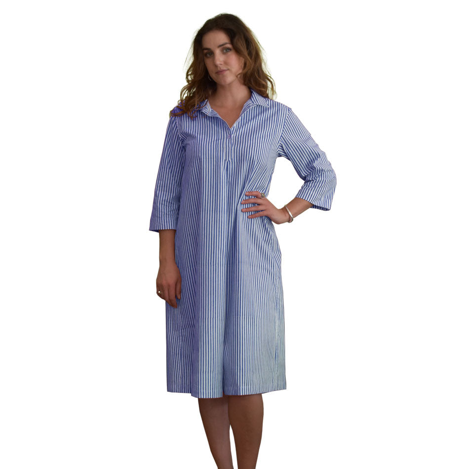 Collared Dress Stripe Long at Pigott's Store