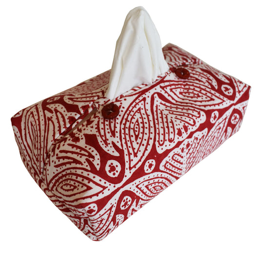 Fabric Tissue Box Cover Square Flower at Pigott's Store