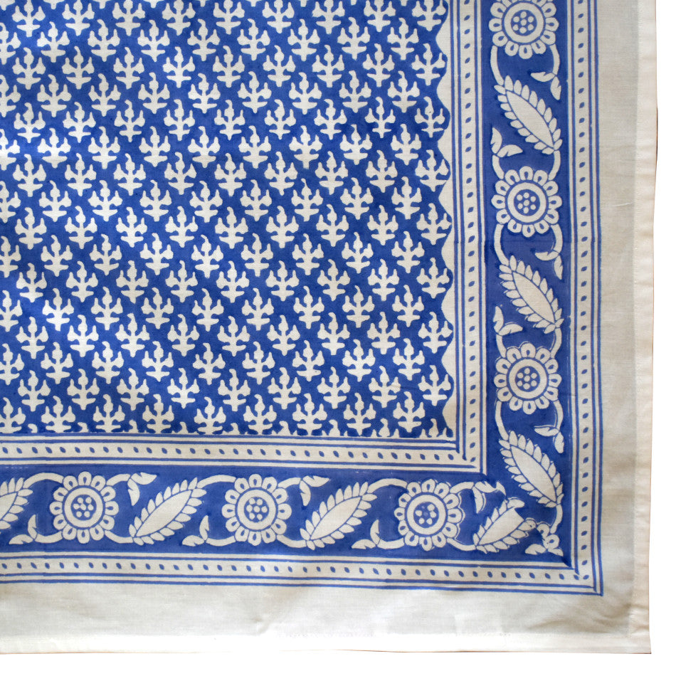 Hand block printed tablecloth Rect at Pigott's Store