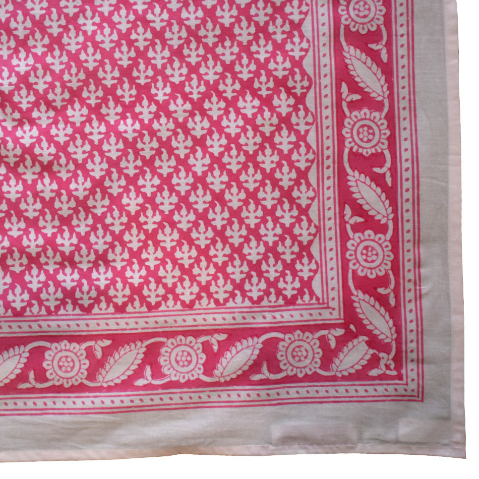 Hand block printed tablecloth Rect at Pigott's Store