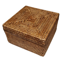 Load image into Gallery viewer, Rattan Square Box with Lid at Pigott&#39;s Store
