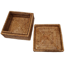 Load image into Gallery viewer, Rattan Square Box with Lid at Pigott&#39;s Store