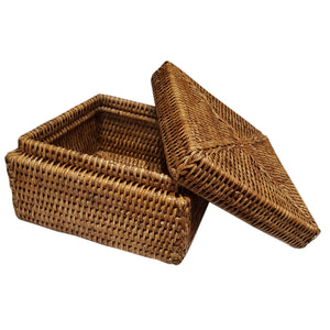 Rattan Square Box with Lid at Pigott's Store